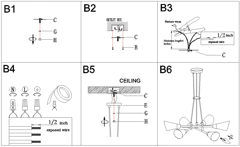 ZEVNI-A04472-Kenon-6-Light-Black-Modern-Contemporary-Chandelier-FIG-5