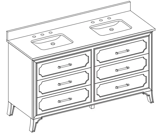 allen roth 60-in Vanity with Top 1605VA-60-201-925 -