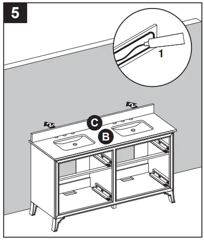 allen roth 60-in Vanity with Top 1605VA-60-201-925 -INSTALLATION INSTRUCTIONS5