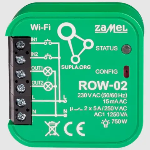 ZAMEL mROW-02 Flush Mounted 2-Channel Wi-Fi Receiver product