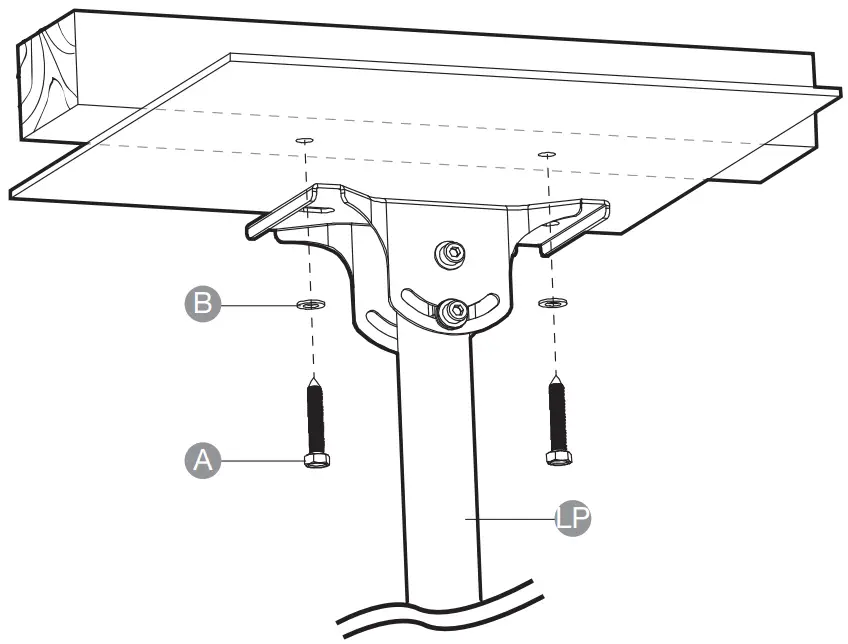 amazon B07KR4BT31 37to 80Ceiling TV Mount --Assembly4