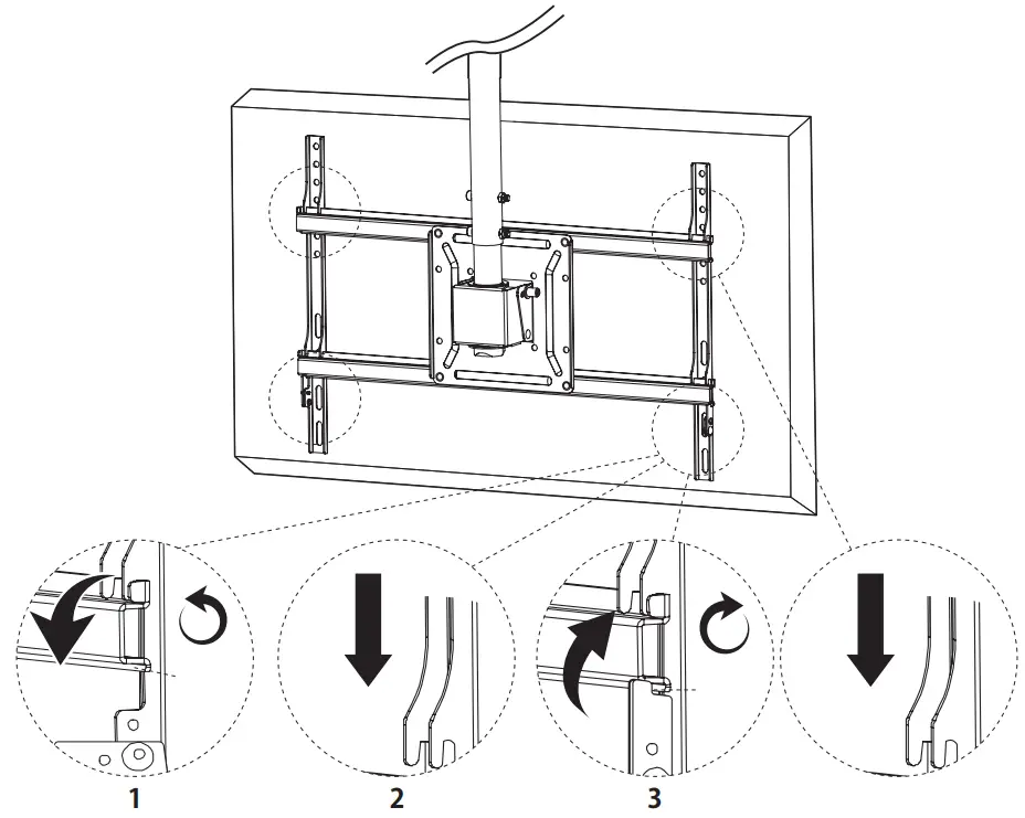 amazon B07KR4BT31 37to 80Ceiling TV Mount --Assembly9