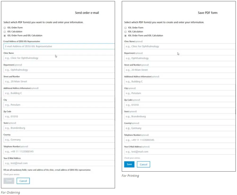 ZEISS Z CALC 2 2 Toric and Non Toric IOL Calculation and Ordering - PDF printouts