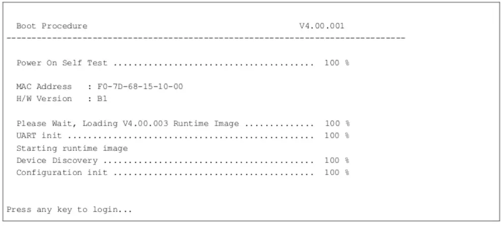 D-Link DGS-3000- successfully booted up