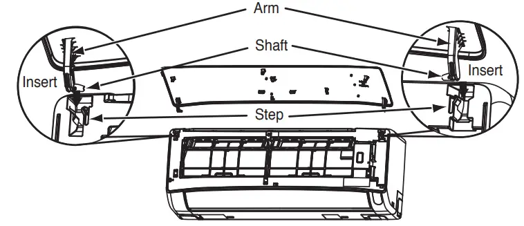 HITACHI RAK DJ18PCASVX Room Air Conditioner - Attaching the Front Panel