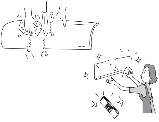 HITACHI RAK DJ18PCASVX Room Air Conditioner - CLEANING OF FRONT PANEL