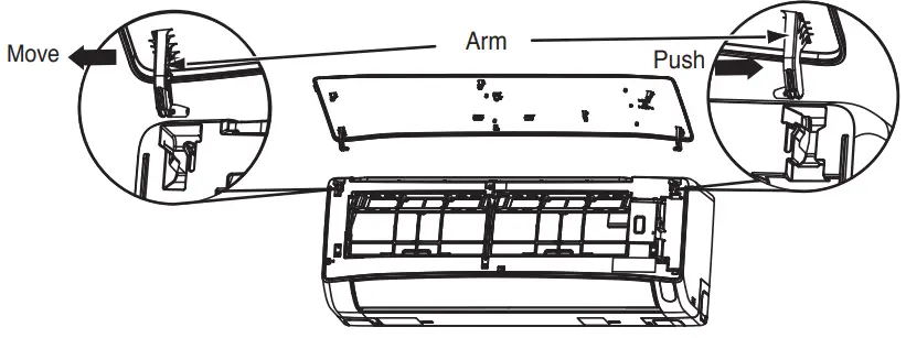 HITACHI RAK DJ18PCASVX Room Air Conditioner - Removing the Front Panel