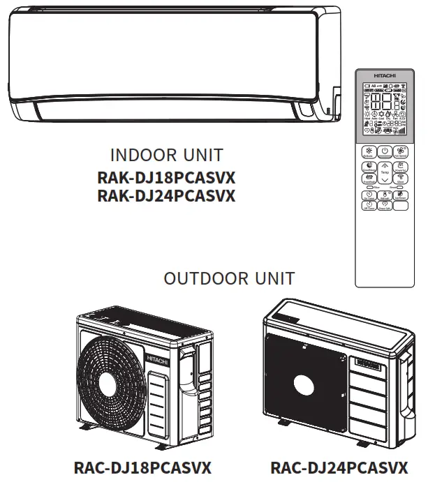 HITACHI RAK DJ18PCASVX Room Air Conditioner