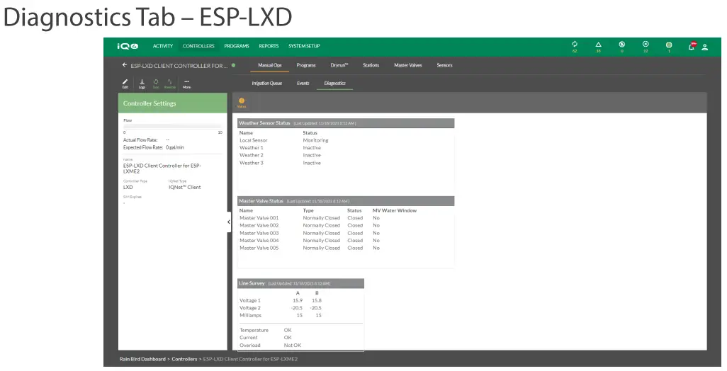 RAIN BIRD iQ4 ops Tab - tab3