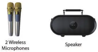 RHM RM-K666 Portable Mobile Phone Karaoke Speaker - whats in the box