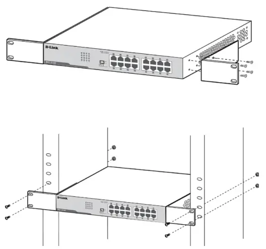D-Link DGS-1016D 16- Rack Installation