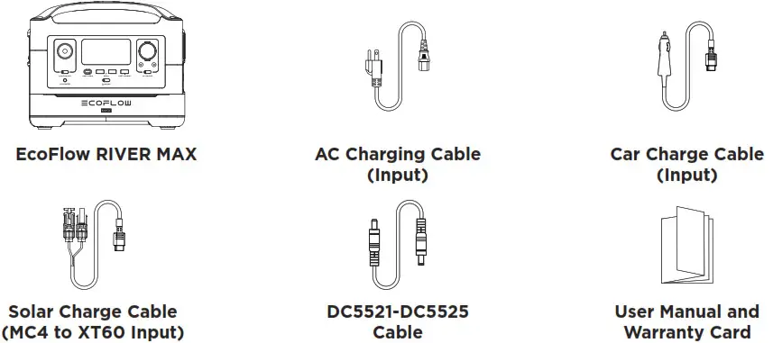 ECOFLOW 50024071 RIVER 600 Max Portable Power Station - What’s in the Box