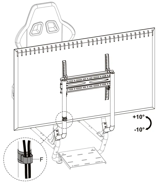 kogan KASLSTMTSTA Premium Racing Simulator Cockpit Monitor Stand- Step 5