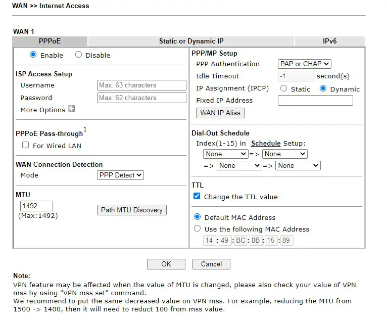 DrayTek Vigor2962 Series 2.5G Security VPN Router - PPPoE