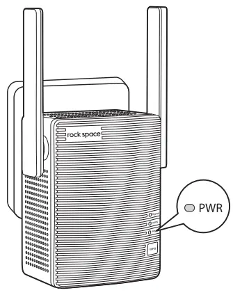 rock space RSD0607 AC750 Dual Band WiFi Repeater - Power on the Repeater