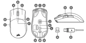 CORSAIR 49-002419 Sabre RGB Pro Wireless Champion Gaming Mouse- Gaming Mouse
