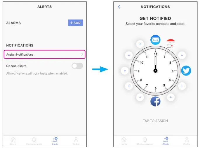 Tap Asign Notification