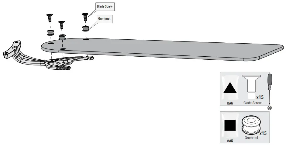 Hunter 23845 Original 52 Inch Ceiling Fan- Fan Blade Assembly 2
