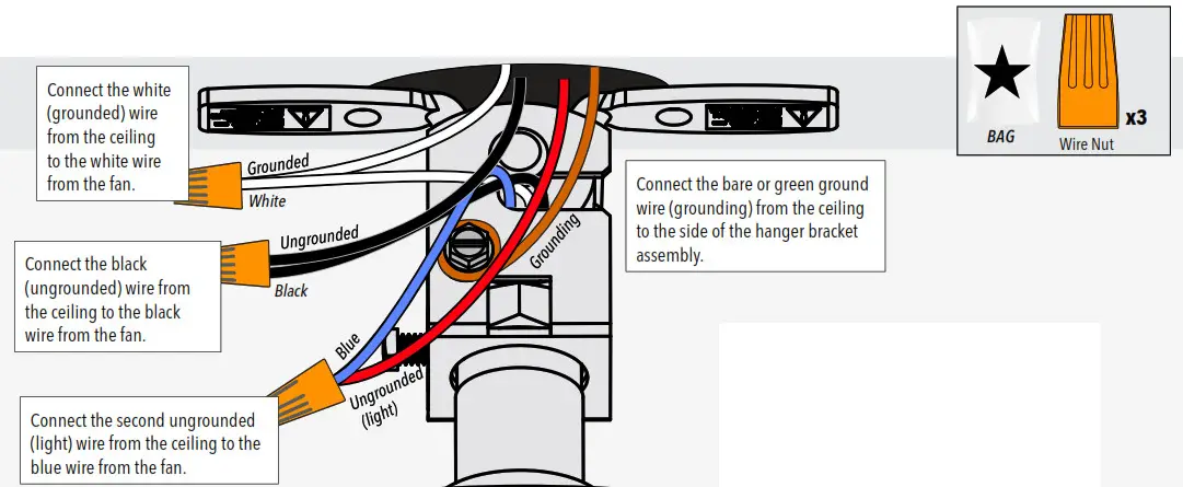 Hunter 23845 Original 52 Inch Ceiling Fan- Wiring the Fan 2