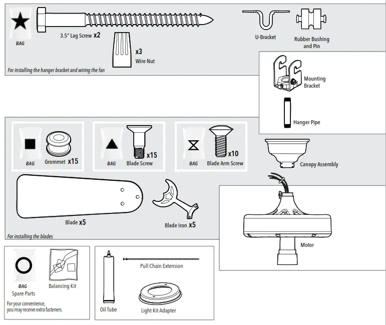 Hunter 23845 Original 52 Inch Ceiling Fan- box