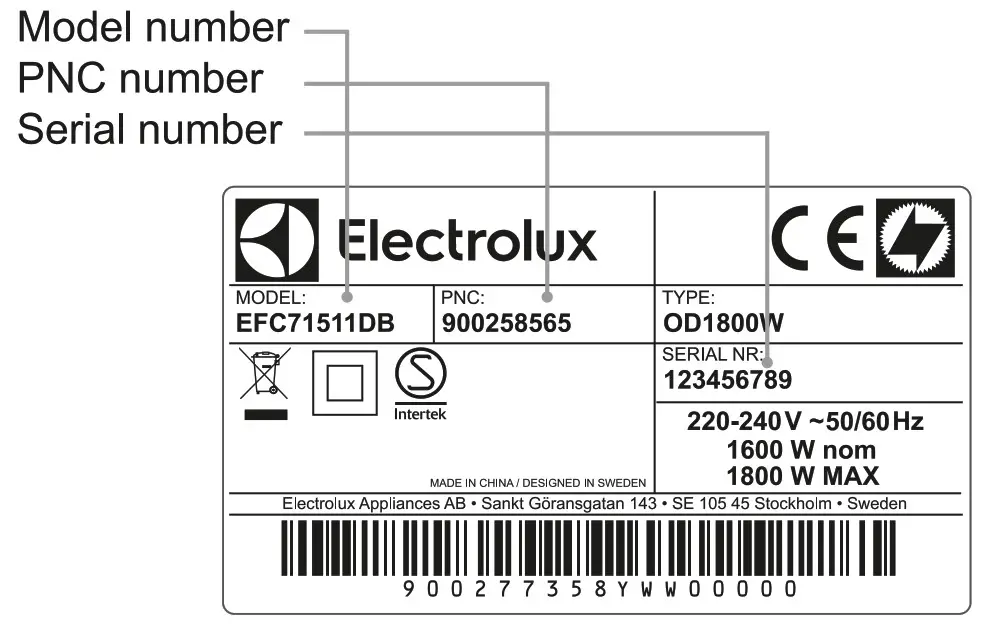 Electrolux EFC71511DB Vacuum Cleaner - disposal