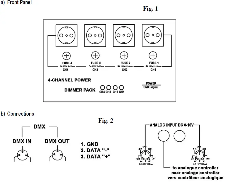 velleman VDPDP152 4-Channel DMX Dimmer Pack FIG 1