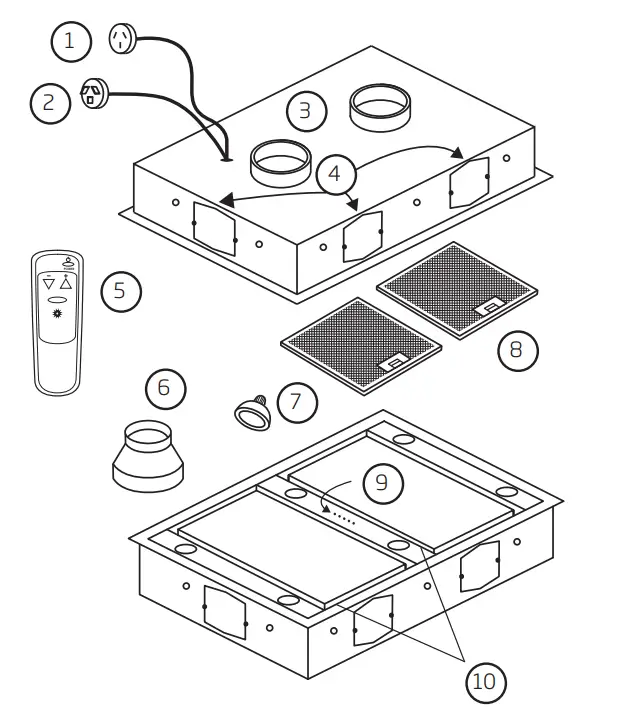 schweigen-UM422G-12S-1200mm-Silent-Cassette-Rangehood-fig1