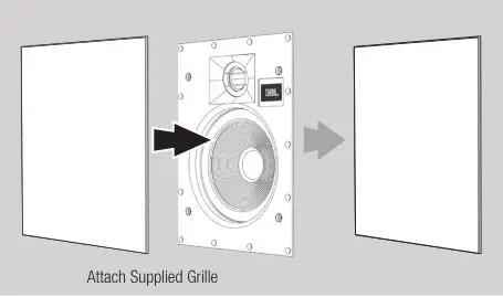 JBL Studio 2 55IW - Attach the supplied grille