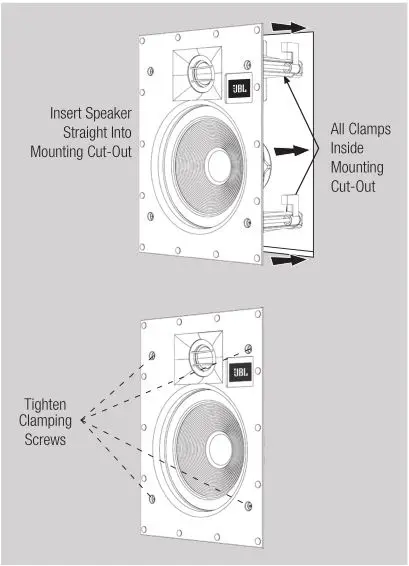 JBL Studio 2 55IW - Insert the speaker straight into the mounting opening