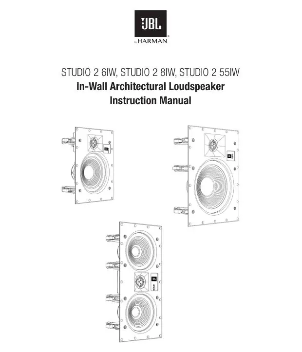 JBL Studio 2 55IW Manual