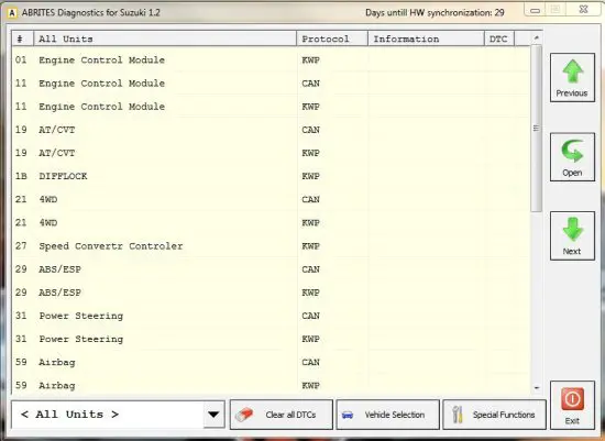 ABRITES Vehicle Diagnostics Interface For Suzuki - Using