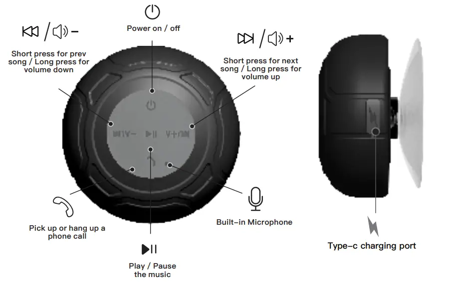 Shenzhen Zhuofanzhe Technology BTS200 Shower Speaker - Fig1