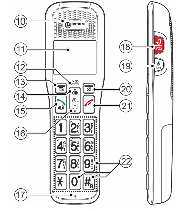 geemarc AMPLIDECT 595 PHOTO Cordless Big Button Answerphone - fig 1