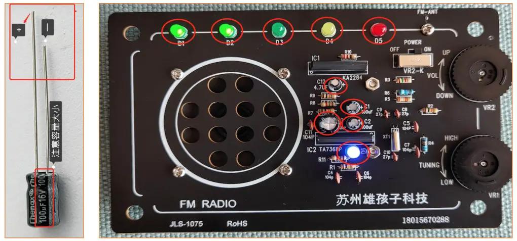 Baidu TA7368P FM High Quality Radio - Welding capacitors and LED lights