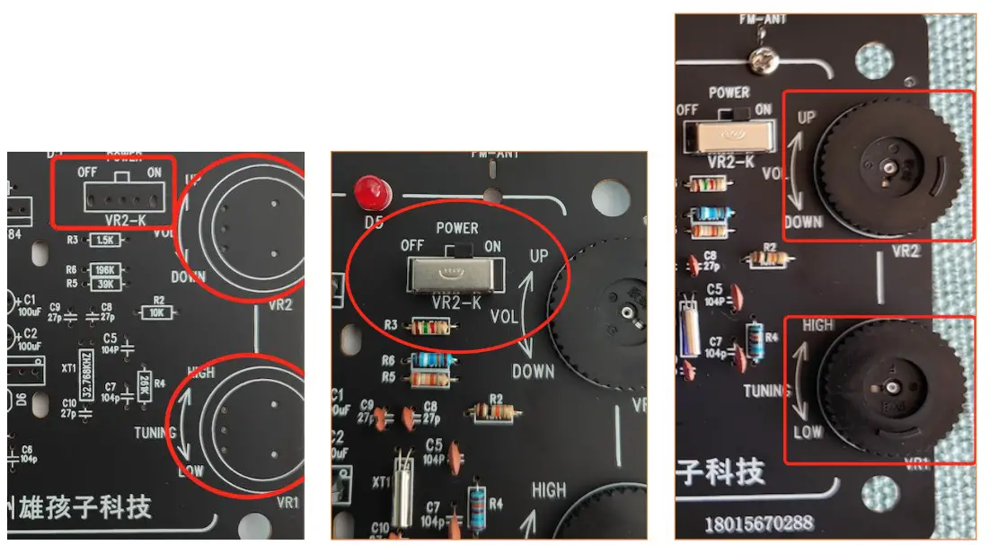 Baidu TA7368P FM High Quality Radio - Welding power switch and knob