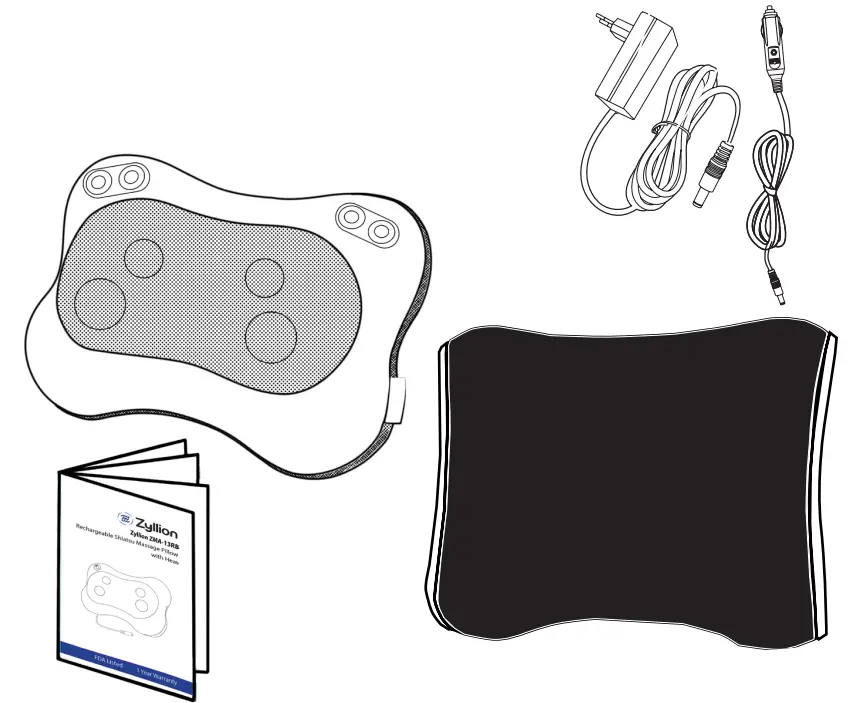 Zyllion ZMA 34 Shiatsu Massage Pillow with Heat - fig