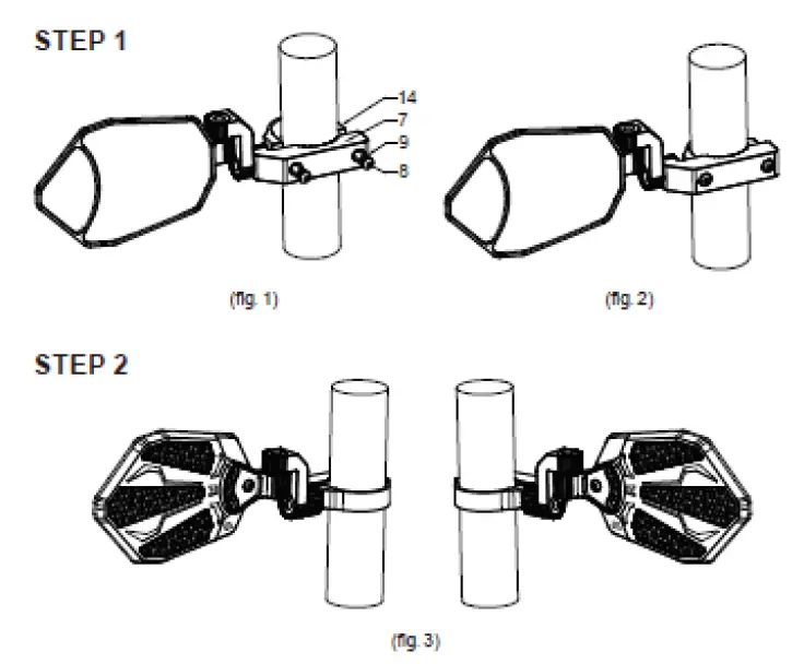 KEMIMOTO BZH0224-02 Adjustable Side Mirror FIG 2