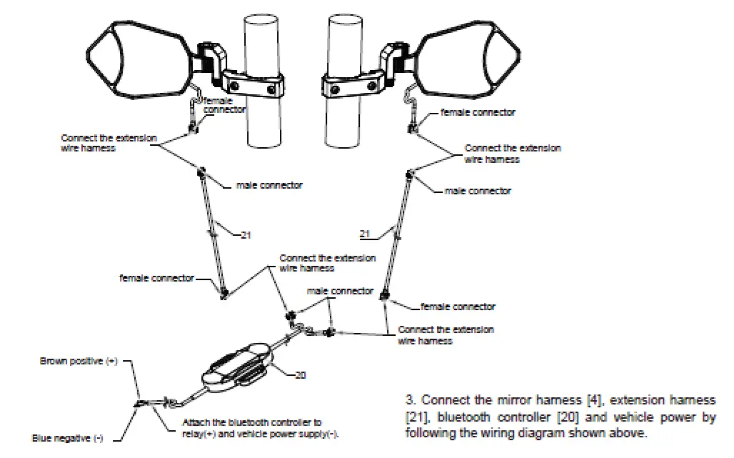 KEMIMOTO BZH0224-02 Adjustable Side Mirror FIG 3