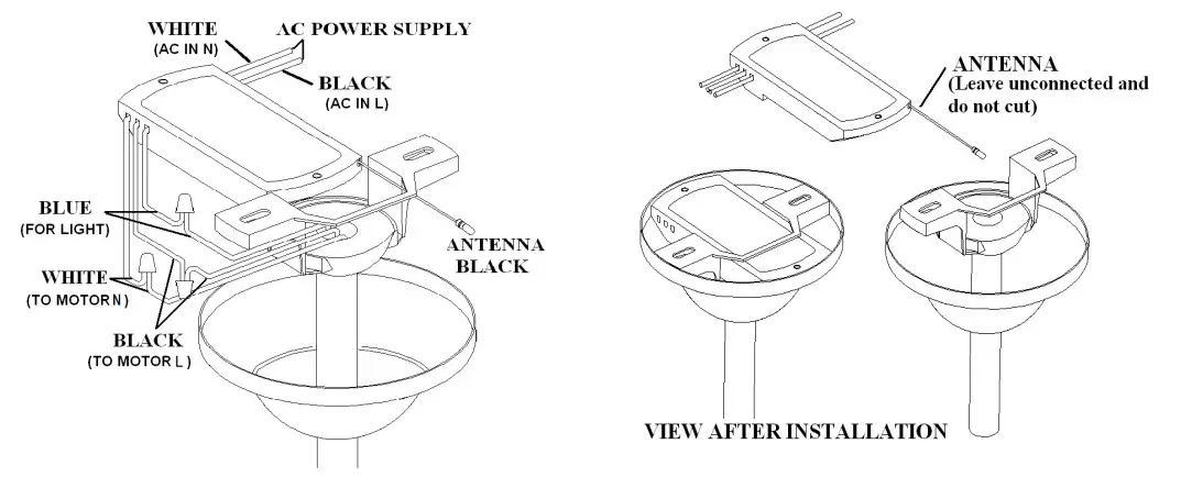 Satellite Electronic 18018 Ceiling Fan Remote Controller - installation