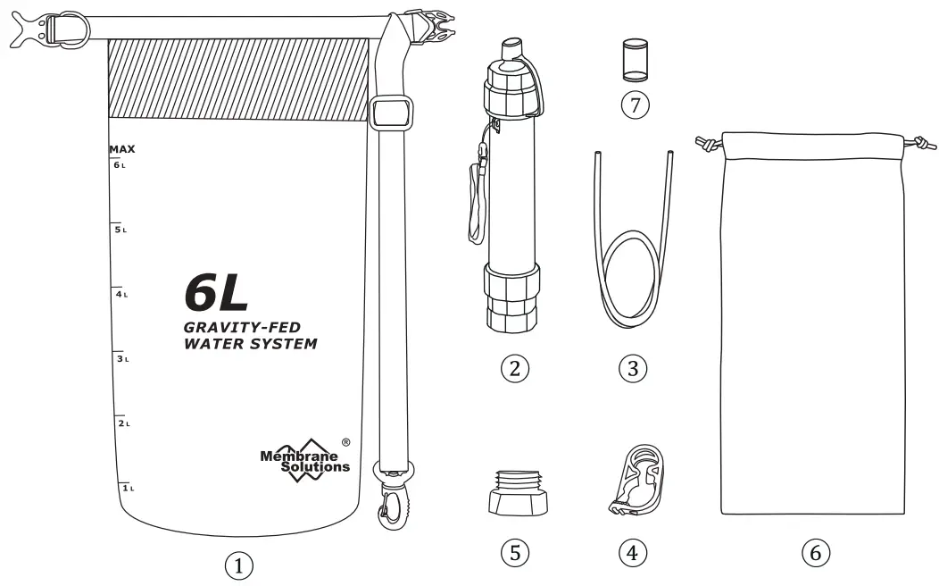 Membrane Solutions M01011 6L Gravity Fed Water System - FIG 1