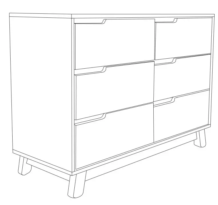 babyletto M4216 Hudson 6-Drawer Assembled Double Dresser User Manual - Box
