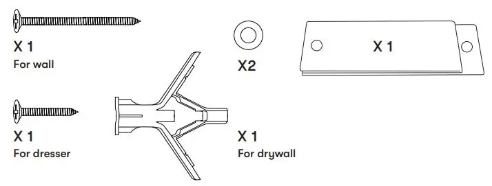 babyletto M4216 Hudson 6-Drawer Assembled Double Dresser User Manual - hardware