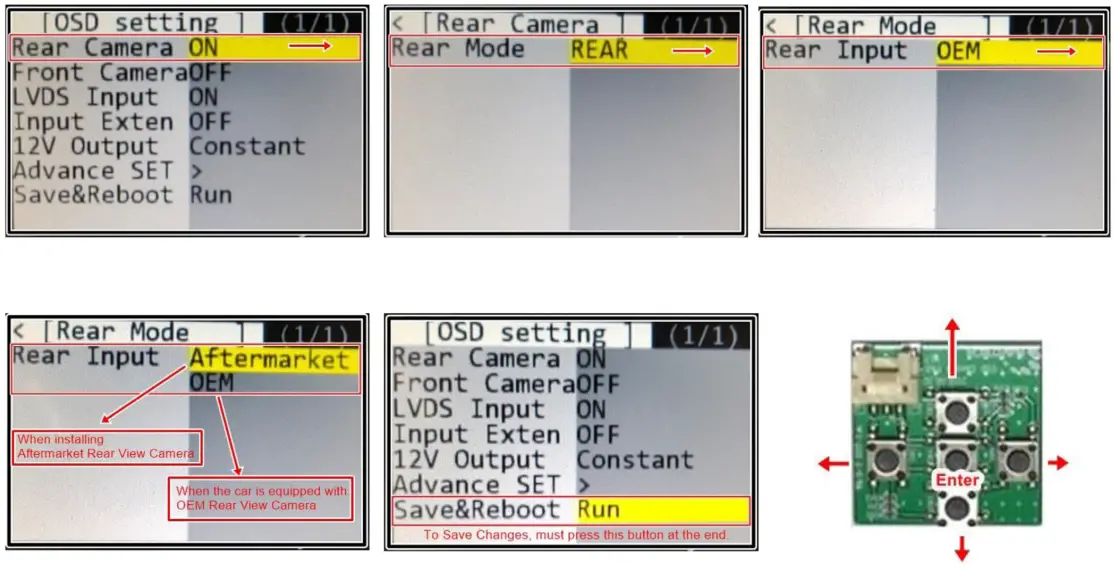 REAR AND FRONT CAMERA SETTING