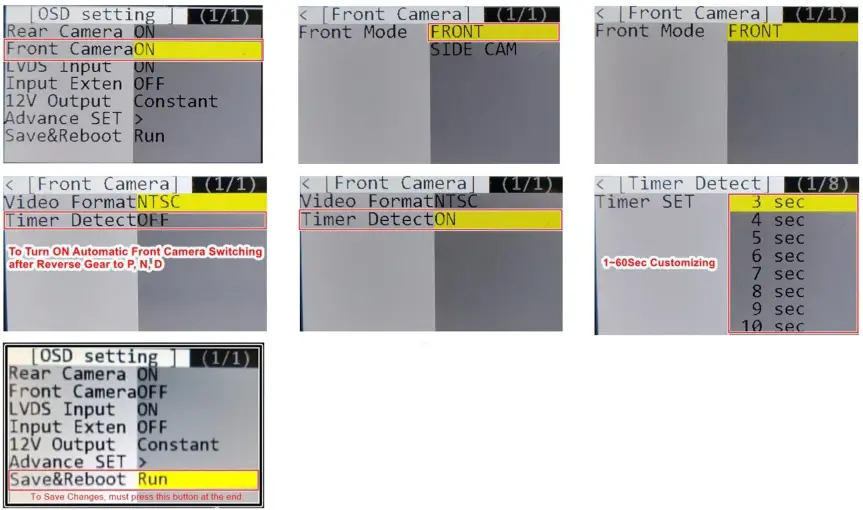 FRONT CAMERA SETTING