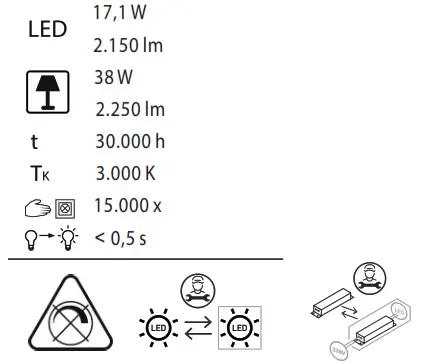 LeuchtenDireckt 14022 55 IVEN LED Ceiling Light - icon