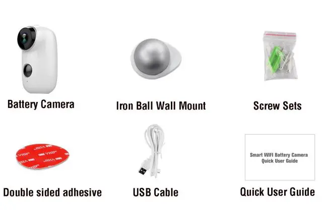 tp-link Smart IP Camera with Battery User Guide - A3 Camera What is in the Box