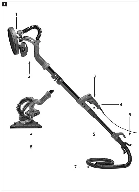 MEEC TOOLS 016234 230V 600W Drywall Sander fig 1