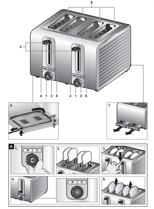 BOSCH TAT7S45 4-Slot Toaster - Figure 1