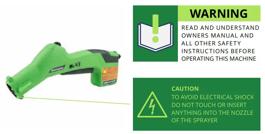 Clemas Co Ltd VP300ES Cordless Electrostatic Backpack Sprayer - Safety Instructions 2