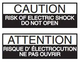 Risk of electric shock